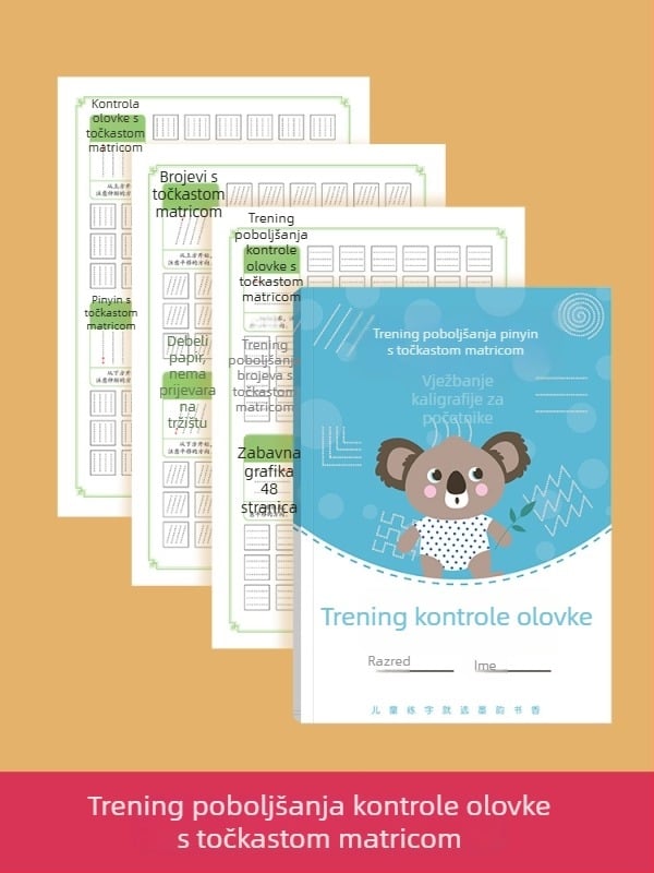 Vježbenica za kontrolu držanja olovke za učenike prvog razreda: vježbe crtanja točkicama i pravilna pozicija za pisanje