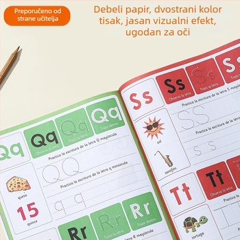 A4 Knjižica za vježbanje pisanja španjolske abecede — vježba kontrole držanja olovke za djecu