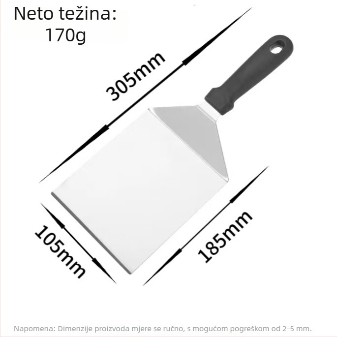 Lopatica za kuhanje od nehrđajućeg čelika — kuhinjski alat za steak, prženje i burger