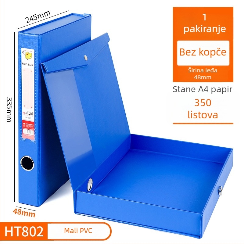 PVC kutija za dokumente s magnetskim zatvaračem, A4 veličine, za dokumente i računovodstvene potvrde