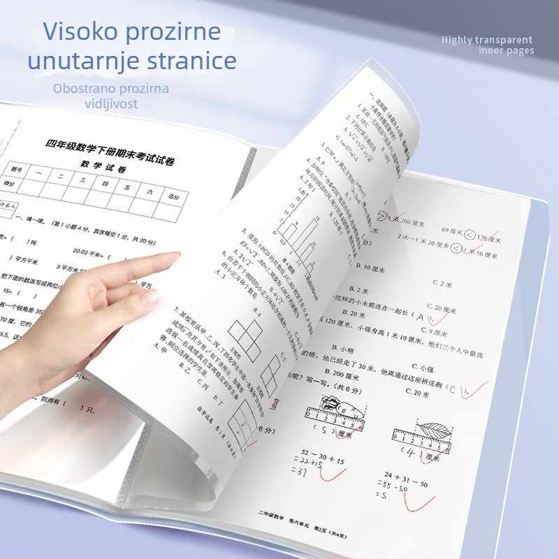 Morandi A4 mapa s prozirnim umetkom za pohranu ispitnih radova, glazbenih partitura i potvrda