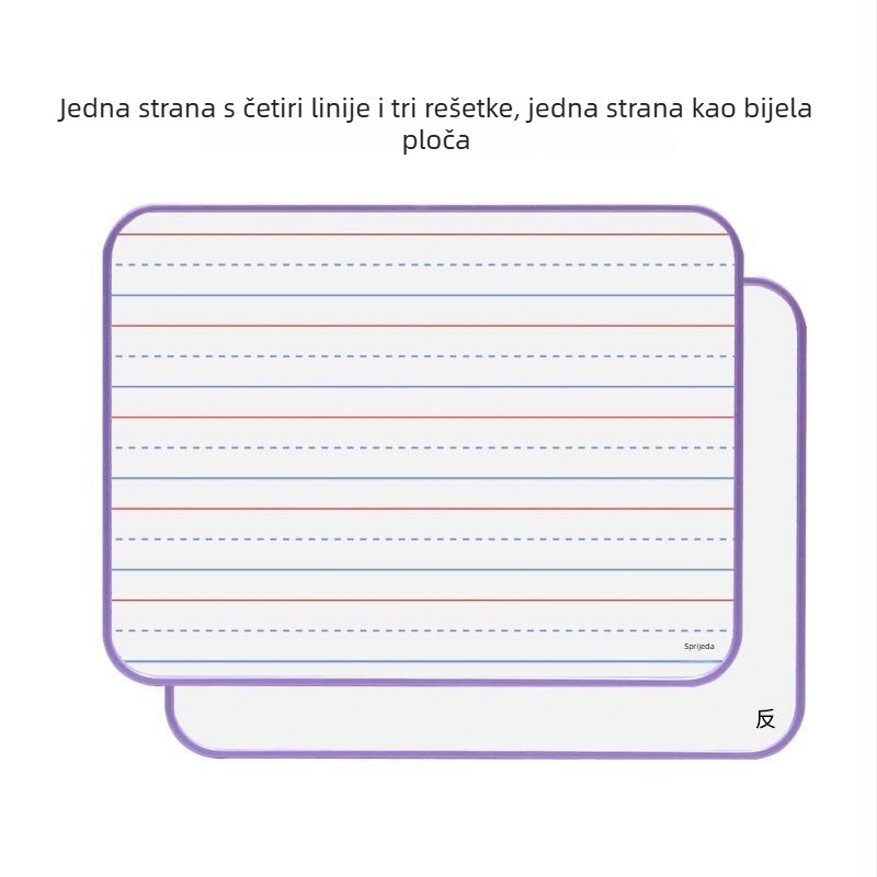 Dvostrana ploča za djecu s abecedom, izbrisiva, prenosiva za kućno učenje