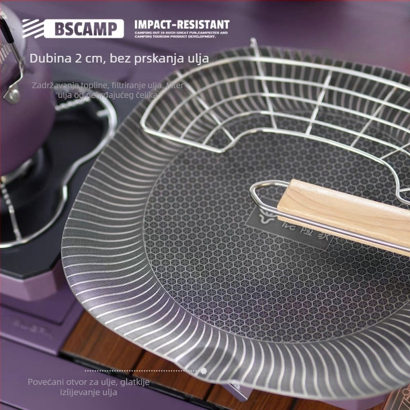 Kvadratni grill tiganj od nehrđajućeg čelika za indukcijsku ploču, četvrti u skupu, non-stick, zaštita od opeklina, univerzalna sklopiva drška