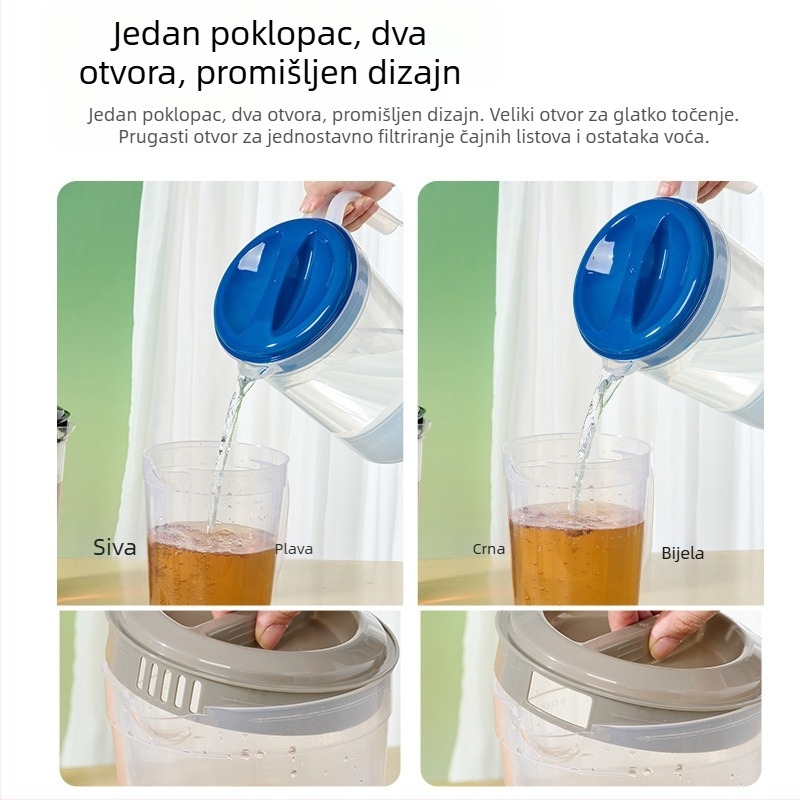 Plastični vrč za vodu velike zapremnine, prehrambene kvalitete, kućna uporaba, s mjernom skalom, vrč za cvjetni čaj