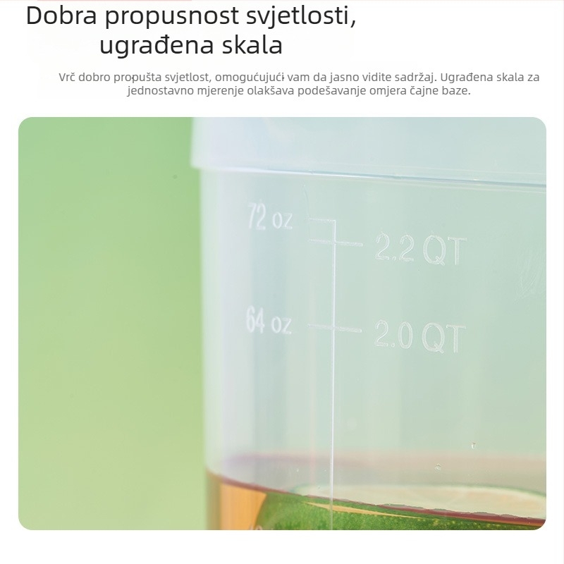 Plastični vrč za vodu velike zapremnine, prehrambene kvalitete, kućna uporaba, s mjernom skalom, vrč za cvjetni čaj