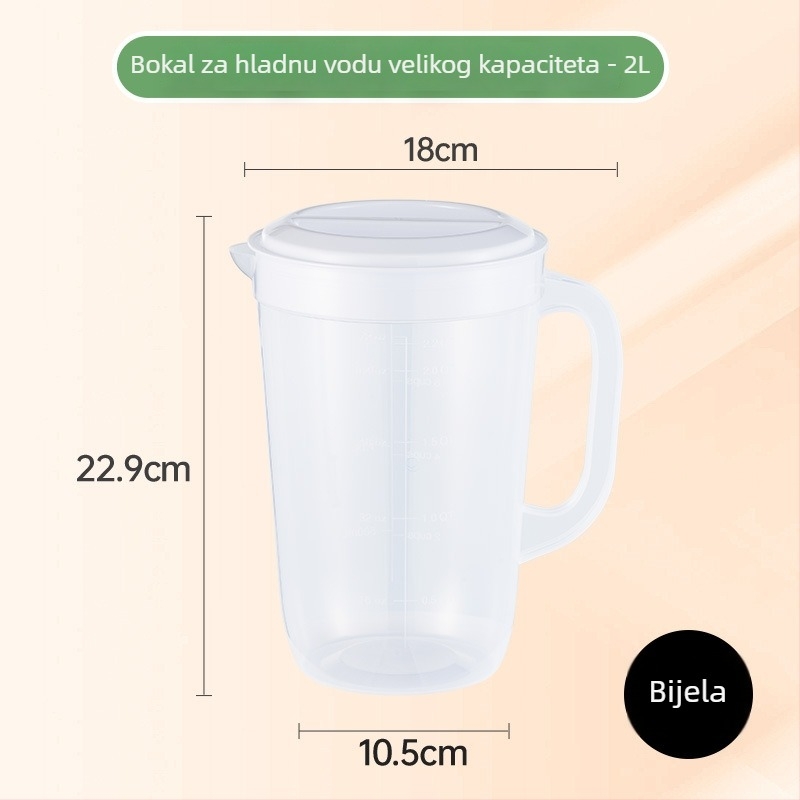Plastični vrč za vodu velike zapremnine, prehrambene kvalitete, kućna uporaba, s mjernom skalom, vrč za cvjetni čaj