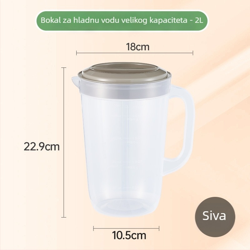 Plastični vrč za vodu velike zapremnine, prehrambene kvalitete, kućna uporaba, s mjernom skalom, vrč za cvjetni čaj