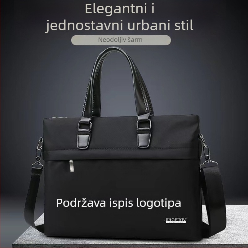 Jiagongda Muška poslovna torba od Oxford platna, velika zapremina za 15-inčni laptop, pogodna za ured i sastanke, jednofarbna