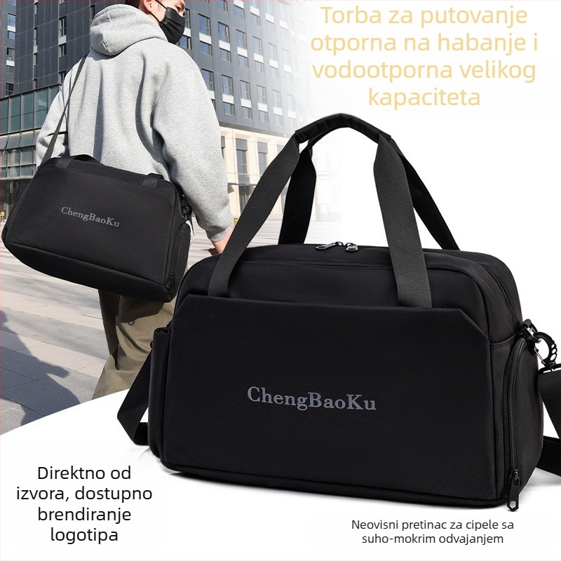 Torba za putovanje velikog kapaciteta za kratka putovanja i poslovna putovanja, sportska i svakodnevna torba, kompatibilna s kufrom na kotačićima.