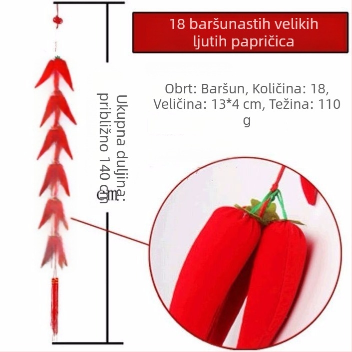 Velika tekstilna ukrasa s kineskim čvorom, viseća dekoracija s 18 čvorova