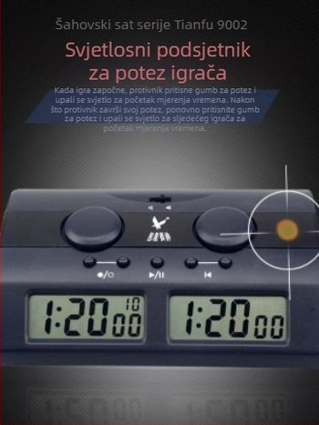 PQ9902 digitalni šahovski časovnik za tri igre: kineski šah, Go i međunarodni šah