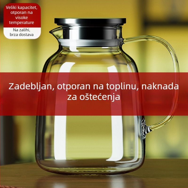 Staklena boca za vodu i čajnik s velikim kapacitetom, kućna upotreba, uzorak ledenog glečera