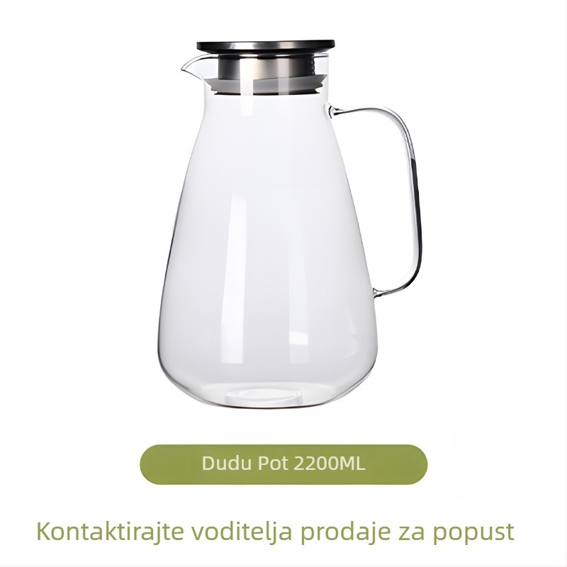 Staklena boca za vodu i čajnik s velikim kapacitetom, kućna upotreba, uzorak ledenog glečera
