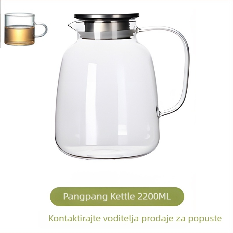Staklena boca za vodu i čajnik s velikim kapacitetom, kućna upotreba, uzorak ledenog glečera
