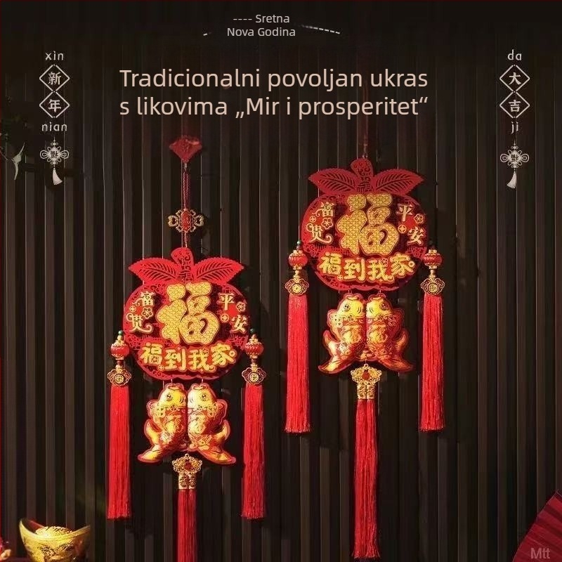 2026 nova viseća amulet jabuke za Novu godinu, useljenje i Proljetni festival. Zidna dekoracija s kineskim čvorom za dnevni boravak i ulaz