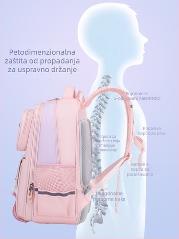 Unisex školski ruksak za djecu od 1. do 6. razreda, lagan, prozračan, vodootporan, s redukcijom opterećenja i zaštitom kralježnice, suvremen stil, Oxford materijal