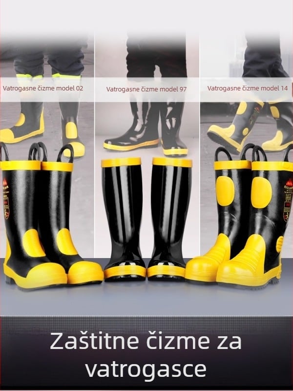 Čizme vatrogasaca od nubuk kože, zaštitna obuća s protukliznom potplatom