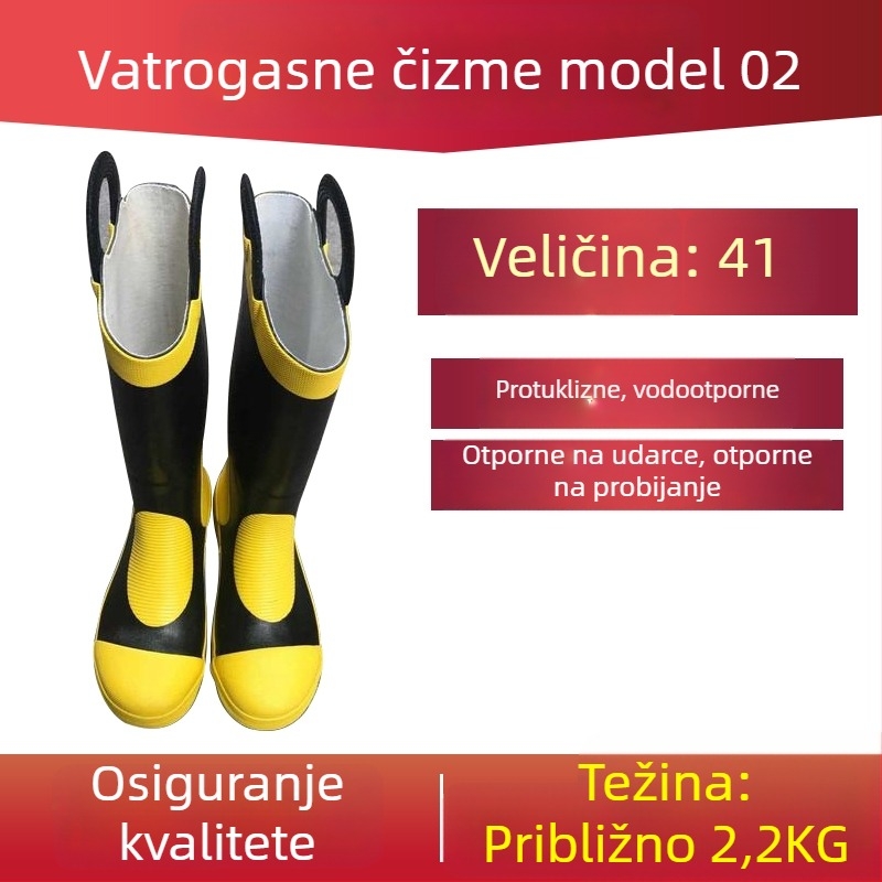 Čizme vatrogasaca od nubuk kože, zaštitna obuća s protukliznom potplatom