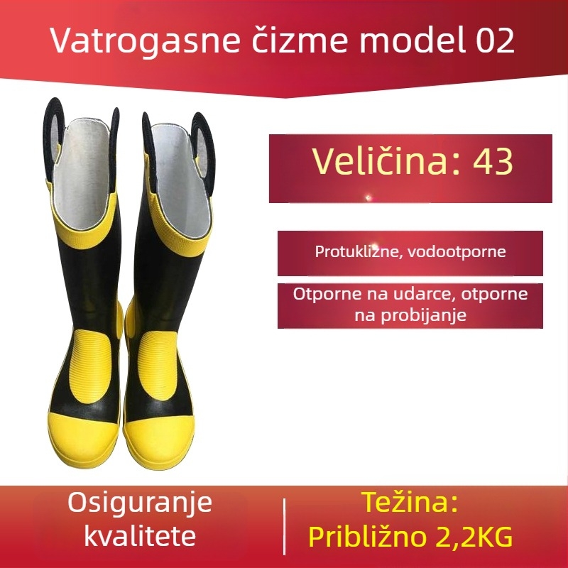 Čizme vatrogasaca od nubuk kože, zaštitna obuća s protukliznom potplatom