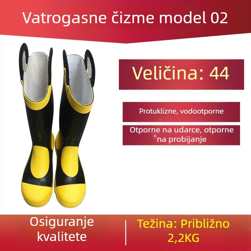 Čizme vatrogasaca od nubuk kože, zaštitna obuća s protukliznom potplatom