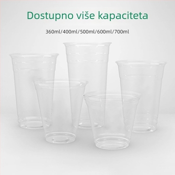 Prozirna jednokratna čaša promjera 98 mm za čaj s mlijekom, kavu i hladna pića (401–500 ml)