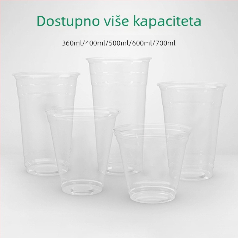 Prozirna jednokratna čaša promjera 98 mm za čaj s mlijekom, kavu i hladna pića (401–500 ml)