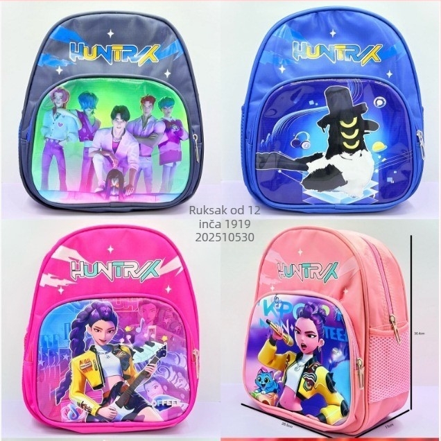 Dječji ruksak s crtanim motivom – unisex, za dječake i djevojčice, za djecu od 3 godine, zaštita leđa, lagan platneni ruksak, uzorak čarobnice K-Pop