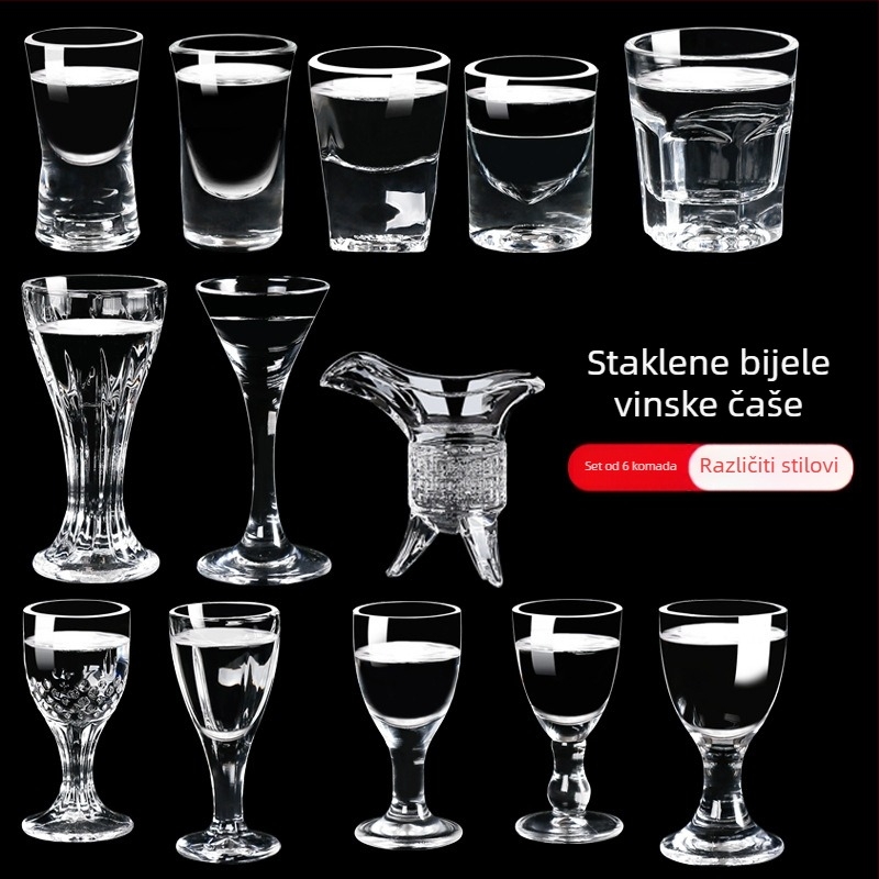 Stakleni set čaša za žestoko piće s dozatorom, male čašice, 6–10 kom.
