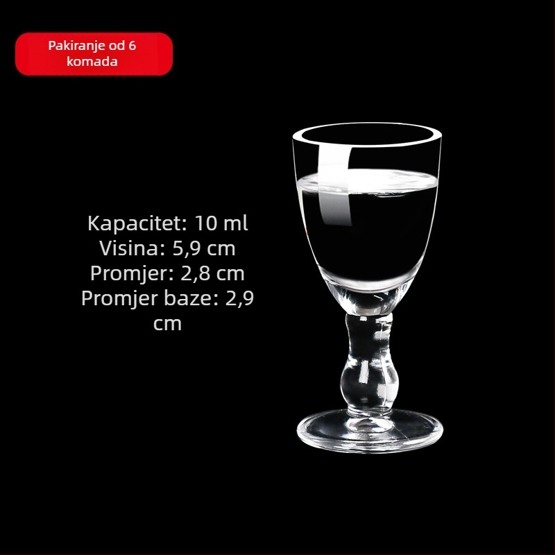 Stakleni set čaša za žestoko piće s dozatorom, male čašice, 6–10 kom.