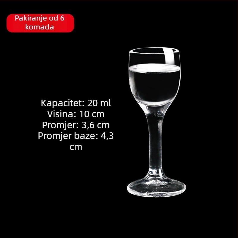 Stakleni set čaša za žestoko piće s dozatorom, male čašice, 6–10 kom.