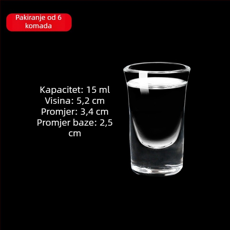 Stakleni set čaša za žestoko piće s dozatorom, male čašice, 6–10 kom.