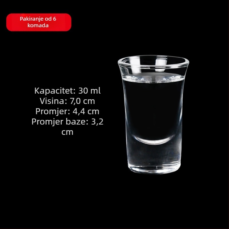 Stakleni set čaša za žestoko piće s dozatorom, male čašice, 6–10 kom.