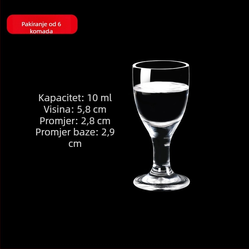 Stakleni set čaša za žestoko piće s dozatorom, male čašice, 6–10 kom.