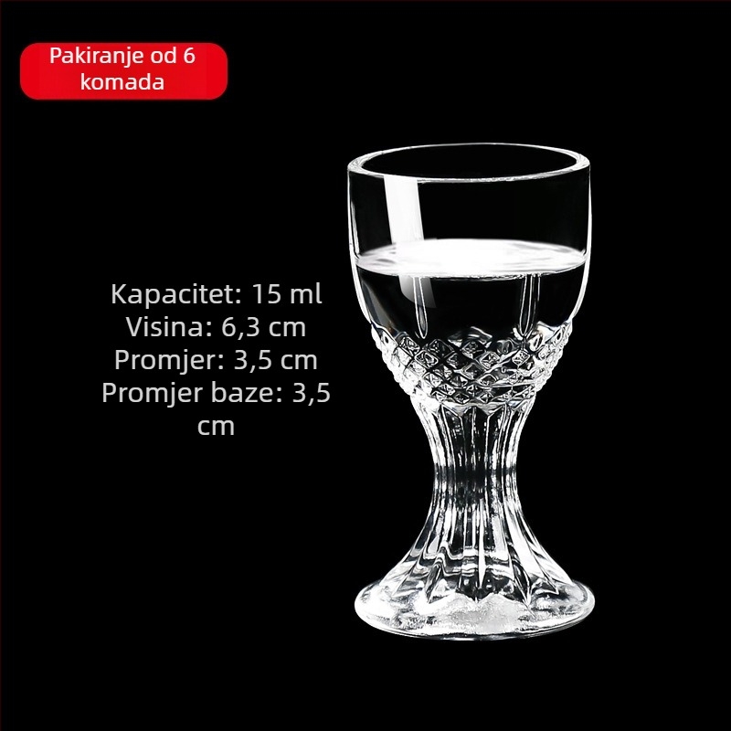 Stakleni set čaša za žestoko piće s dozatorom, male čašice, 6–10 kom.