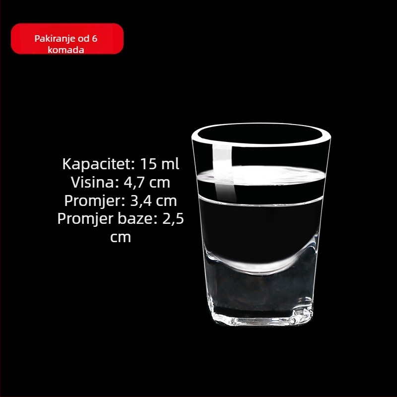 Stakleni set čaša za žestoko piće s dozatorom, male čašice, 6–10 kom.