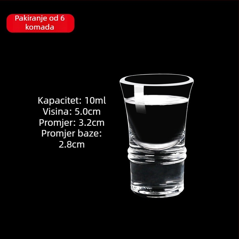Stakleni set čaša za žestoko piće s dozatorom, male čašice, 6–10 kom.