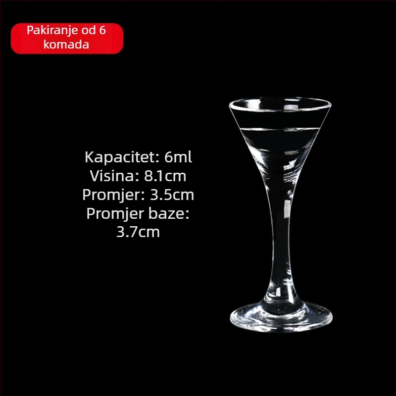 Stakleni set čaša za žestoko piće s dozatorom, male čašice, 6–10 kom.