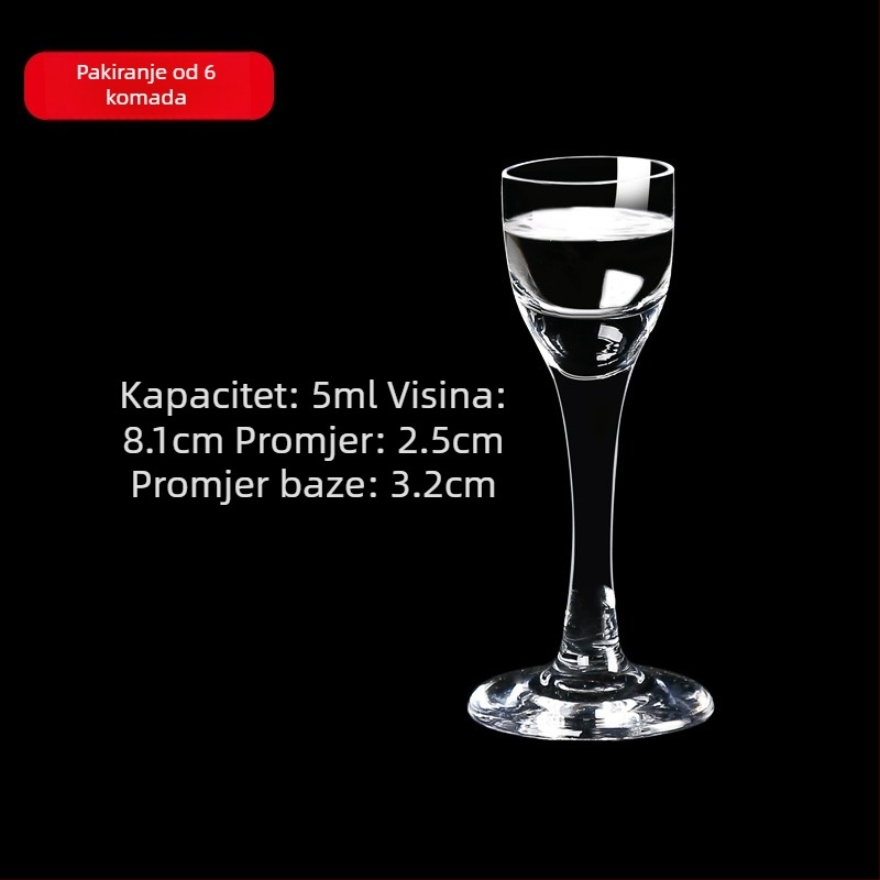 Stakleni set čaša za žestoko piće s dozatorom, male čašice, 6–10 kom.