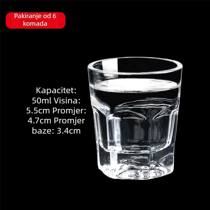 Stakleni set čaša za žestoko piće s dozatorom, male čašice, 6–10 kom.