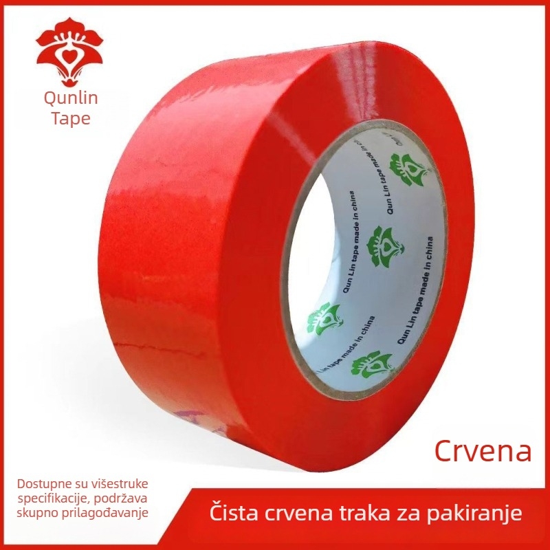 Crvena traka za brtvljenje kutija, širina 4,5 cm, veliki rolni, jak ljepilo