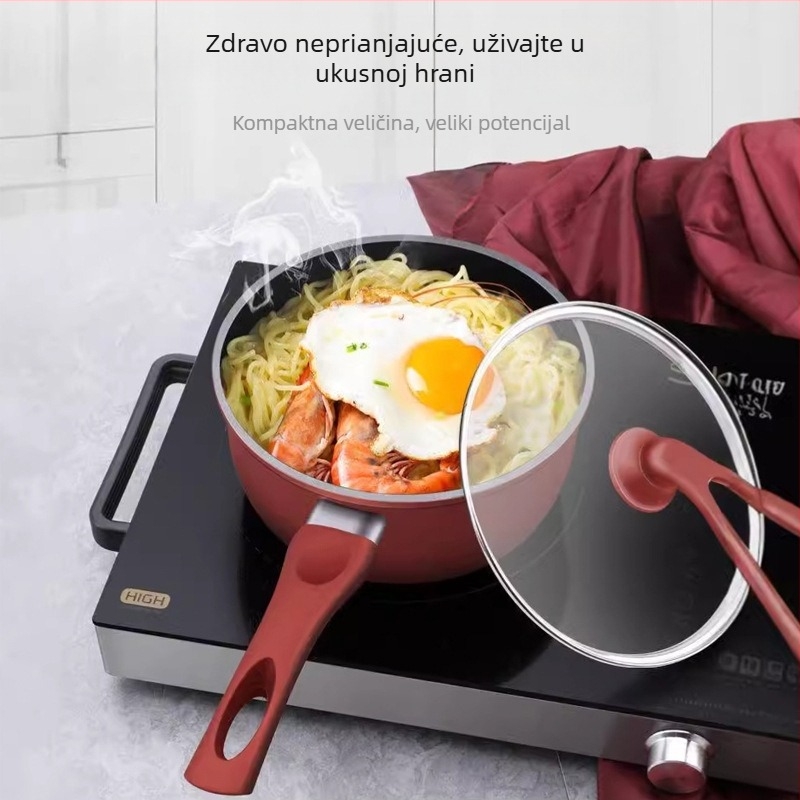 Neprijanjajući lonac za mlijeko za dječju hranu, mali kućni lonac za zagrijavanje mlijeka i dječje hrane, pogodan za indukciju i plinsku ploču