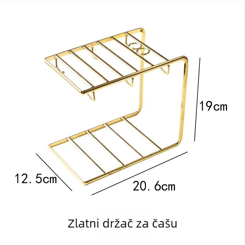 Šalica za kavu s tanjurićem i žličicom na metalnom stalku, keramički kreativni uredski set, nordijski stil