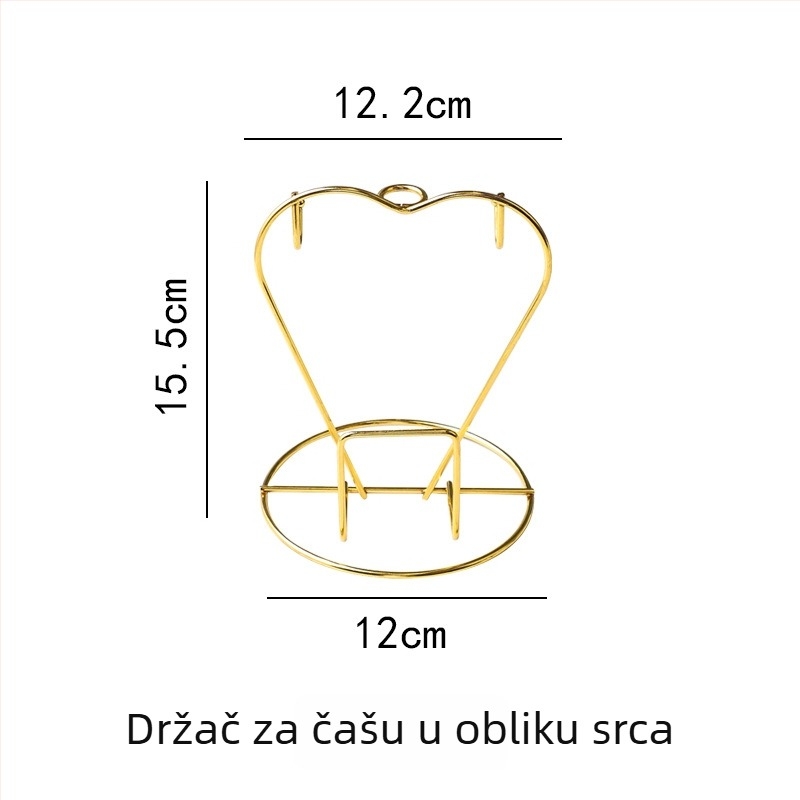 Šalica za kavu s tanjurićem i žličicom na metalnom stalku, keramički kreativni uredski set, nordijski stil
