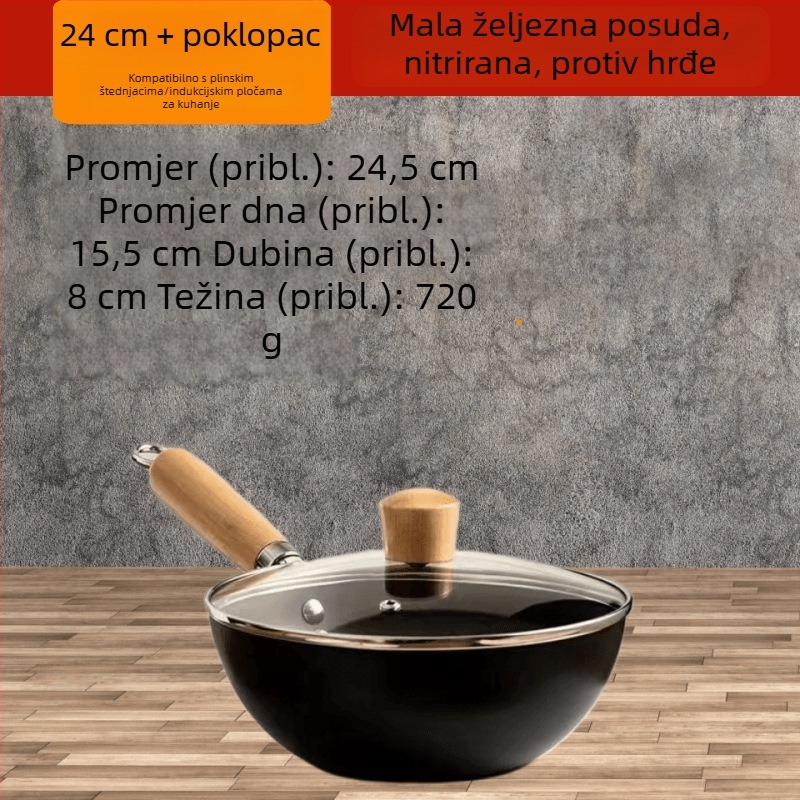Mini lonac od lijevanog željeza za mlijeko, japanski stil, neprijanjajući, promjera 20/24/28 cm, kompatibilan s indukcijom i plinom