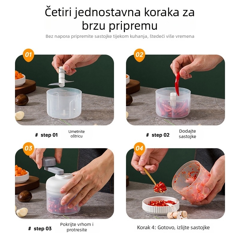 Ručna presa za češnjak i zgnječivač, višenamjenski kuhinjski alat