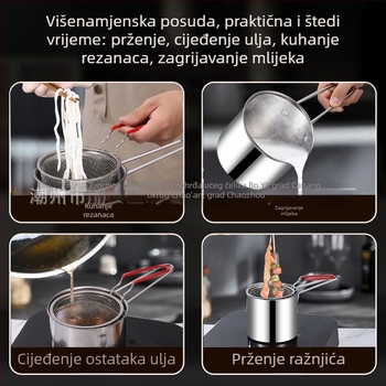 Friteza od nehrđajućeg čelika 304/316 s košarom za prženje i filtrima, štednja ulja, čvrst dizajn i višenamjenska