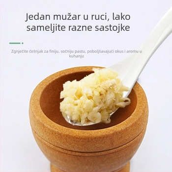 Takachuan Set za češnjak: preša i mortar – moderni plastični set za ljuštenje i izradu paste od češnjaka