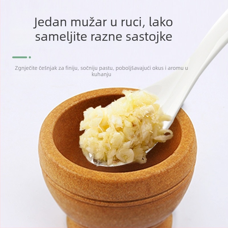 Takachuan Set za češnjak: preša i mortar – moderni plastični set za ljuštenje i izradu paste od češnjaka