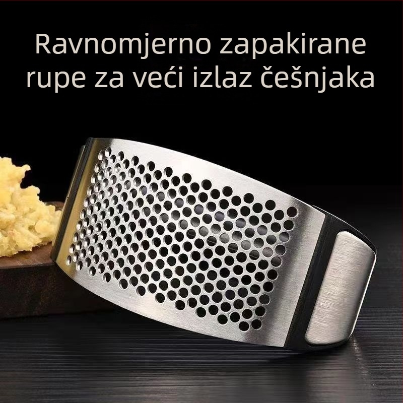 Preša za češnjak od nehrđajućeg čelika s kružnim dizajnom, oljuštivač češnjaka, ručni kuhinjski alat za češnjak i đumbir