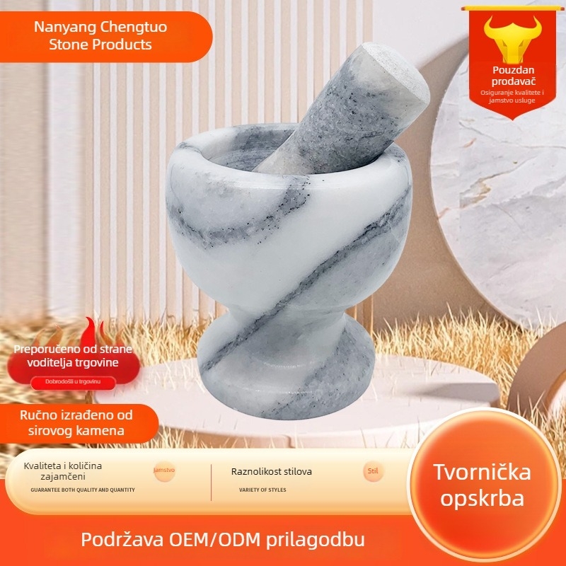 Mramorni tljač češnjaka, ručna preša za češnjak, ručni mljevenik češnjaka i čistač češnjaka